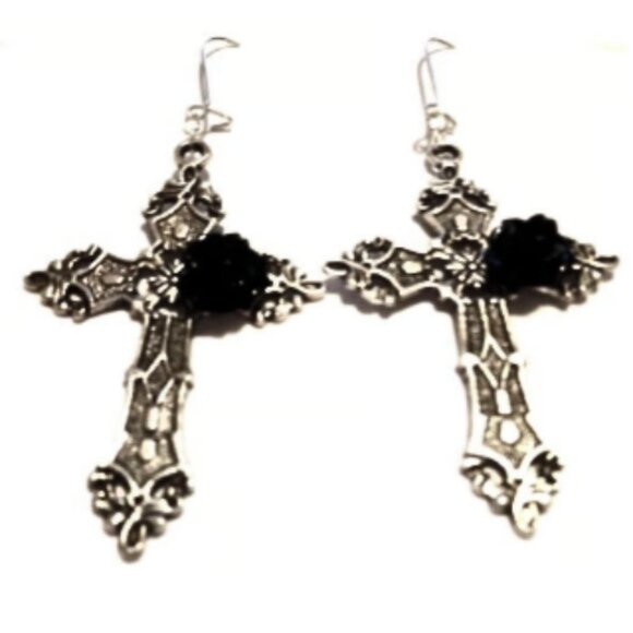 Gothic Cross Earrings - Picture 5 of 6
